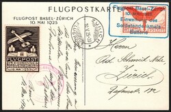 Schweiz, Sonderflüge, Einweihung Wehrmännerdenkmal, SF25.2c, ...