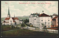 Lithokarten, Zug, Knabenpensionat St.Michael, 1908 Für Details sehen ...
