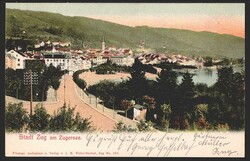 Lithokarten, Stadt Zug am Zugersee, 1907 Für Details sehen Sie sich ...
