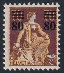 Schweiz 1915 Aufbrauchsausgabe SBK Nr. 135 postfrischKatalogwert CHF ...