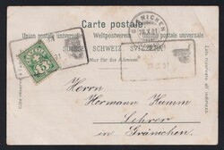 Schweiz Zifferzeichnung, entwertet mit Aushilfsstempel SUHRSchweiz ...