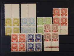 Majer catalogue no. 4-9 in blocks of four, no. 7 in two shades