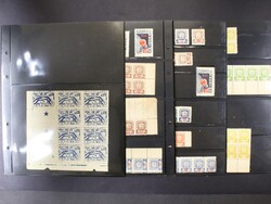 Larger set of stamps, strips, blocks of four and multi-blocks, cat. ...