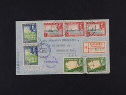 Curacao - Letter to the USA franked with a varied multiple franking, ...