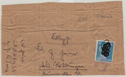 Päckchen, Adressabschnitt, + 20 Pfg. AH EF, mit Stempel "bei der ...