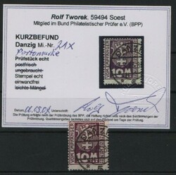 Danzig, 1923, Mi.- Nr.: P 21 X, gestempelt, KB Tworek BPP; "e+e"! ...