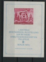 DDR, 1954, Mi.- Nr.: Bl. 10 XII Pf III, **, tiefgeprüft König BPP! ...