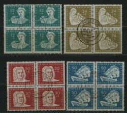 DDR, 1950, Mi.- Nrn.: 256- 259 (4x), je im 4er- Block, ...