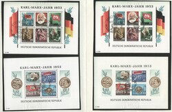 DDR, 1953, Mi.- Nrn.: Bl. 8/9 A/B, gestempelt, Fotoattest Meyer BPP: ...