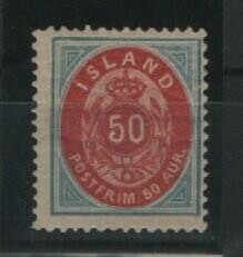 Island, 1882, Mi.- Nr.: 16 A, */ ungebraucht, signiert / geprüft ...