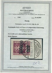 Danzig, 1923, Mi.- Nr.: P 29, auf kl. Briefstück (!), akt. ...