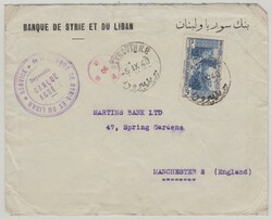 Libanon, 1940, nette EF auf Auslandsbrief von Beyrouth nach ...