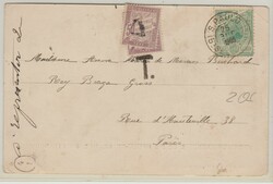 Brasilien / Frankreich, 1905, 50 Reis EF + 2x 50 Centimes Franz. ...