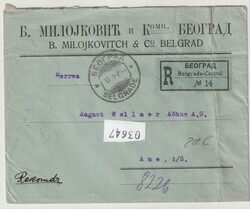 Serbien, 1924, nette MiF rs. auf Auslands- Einschreiben von Belgrad ...