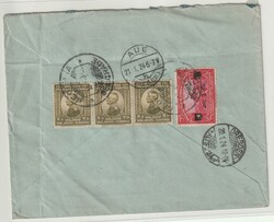 Serbien, 1924, nette MiF rs. auf Auslands- Einschreiben von Belgrad ...