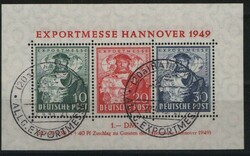 Bizone, 1949, Mi.- Nr.: Bl. 1 a, gestempelt, mit ESST!, Befund ...