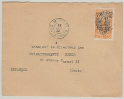 Frz. Congo / Equatorial Afrika, 1932, 50 Ct. EF auf Auslandsbrief von ...