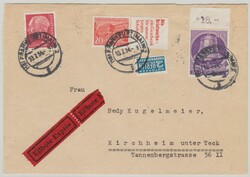 Berlin / BRD, 1954, Mi.- Nrn.: 105 (vom OR), W 17 u.a. in MiF auf ...