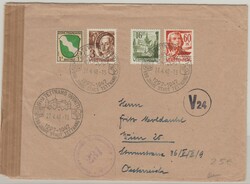 FRZ / Württemberg, 1948, Mi.- Nr.: 2, 6, 10 u.a. als MiF auf ...