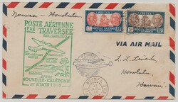Neu Caledonien, 1940, 6,75 Fr. MiF auf Erstflugbrief von Noumea nach ...