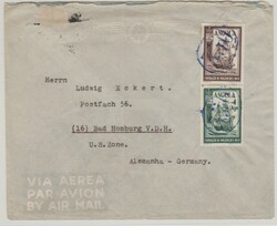 Angola / Port. Westafrika, 1950, 5 Ag. MiF auf Luftpost- ...