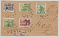 Fiume, 1920, 25 Ct. (2x)- Überdruckwert, u.a., in MiF auf ...