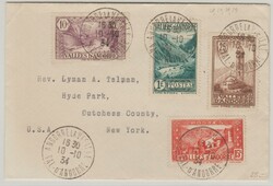 Andorra, 1934, 1,5 Fr. MiF auf Auslandsbrief nach New York (USA)Sehr ...