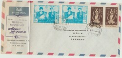 Persien, 1961, 14 R. MiF auf Lufthansa- Auslandsluftpost von Teheran ...