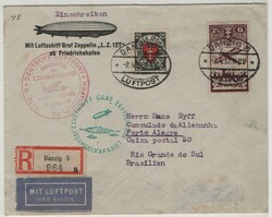 Danzig , 1932, Mi.- Nr.: 206 u. a. als MiF auf R.- Lupo ...