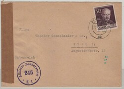 Berlin, 1953, Mi.- Nr.: 99 als EF auf Auslandsbrief (mit Zensur!) von ...