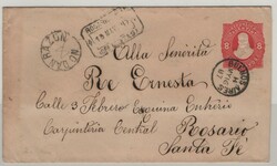Argentinien, 1887, 8 Ct. GS- Umschlag, gelaufen als Auslandsbrief von ...