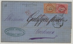 Argentinien / Franz. Marine Schiffspost (!), ca. 1873, 1,2 Fr. (Franz ...