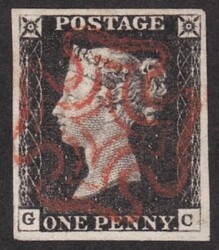 1d Black (GC) Plate 1b-showing the non-coincident Re-entry (position ...