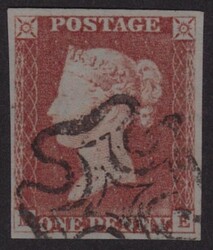 1841 1d Red (ME) From Plate 1b-Very fine used 4 well clear to good ...