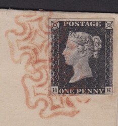 1d Black (HK) Plate 2 used on cover from St.Albyns 1st July 1840- ...