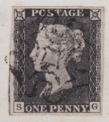 1d Black (SG) Plate 3 used on cover from Dunse April 4 - 1841 ...