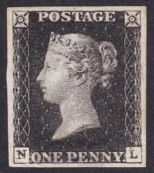 1d Black (NL) Plate 4 - Mint with 4 good margins Has good original ...