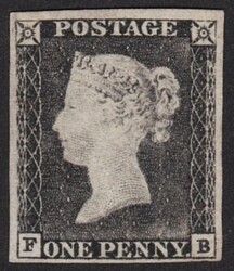 1Grey Black (FB) Plate 1A in a worne state -Unused-No gum. 4 Well ...