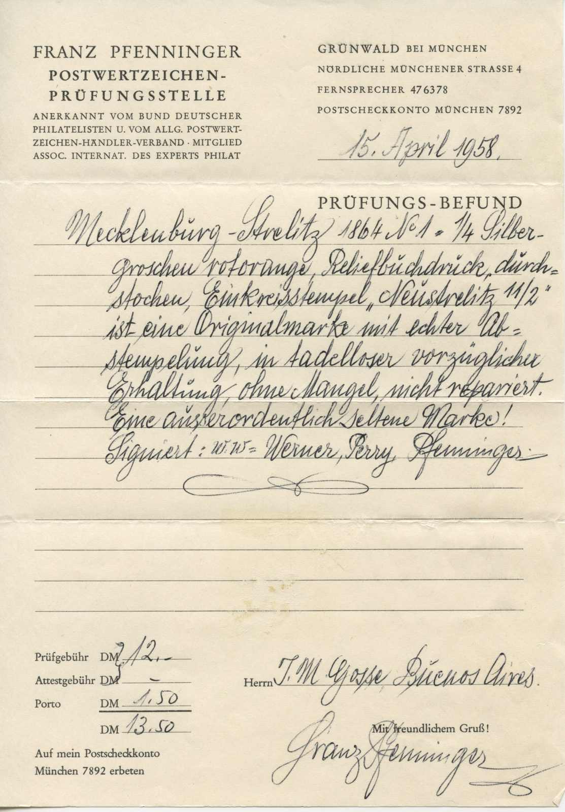 Image 1 for lot number 85 for Tiergarten 19th Stamps and Coins Auction