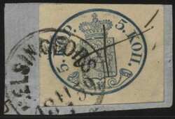 1856, 5 Kop. blau, kleine Perlen, außergewöhnlich breitrandiges ...