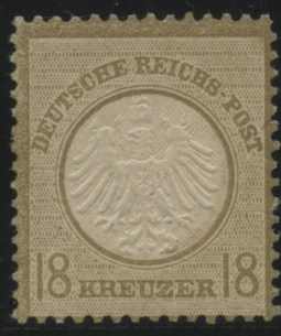 18 Kr. graubraun, kleiner Schild, farbfrisch, sehr gut geprägt und ...