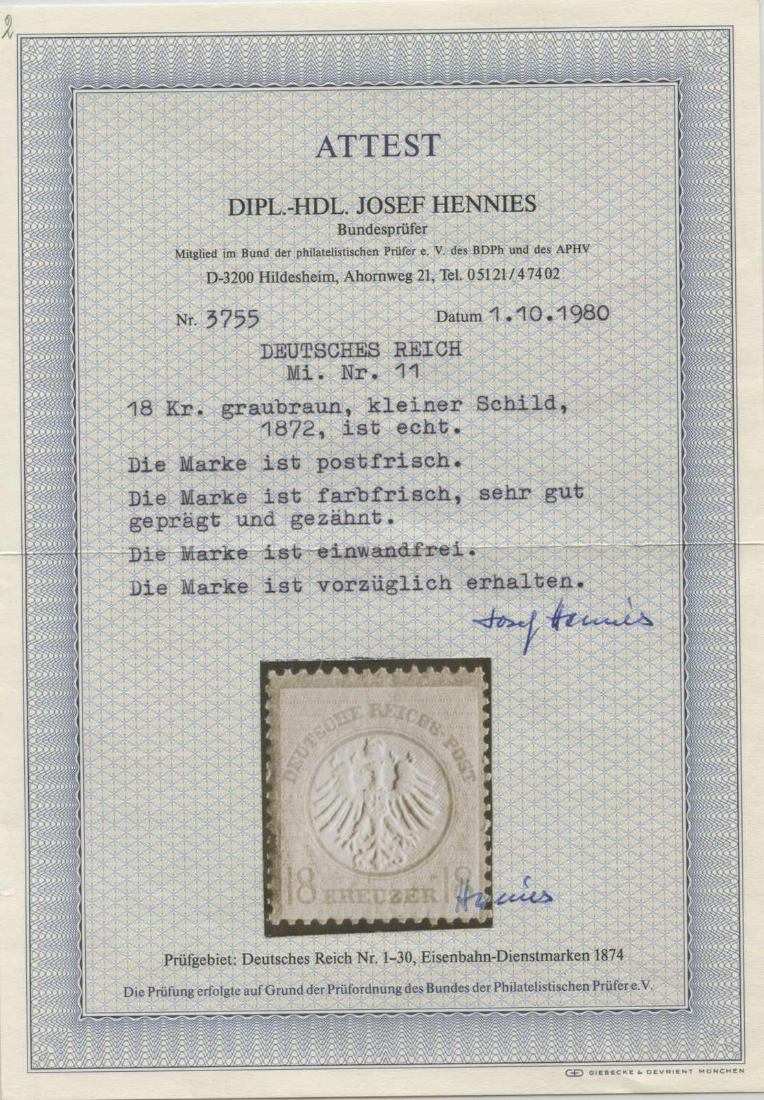 Image 1 for lot number 173 for Tiergarten 18th Stamps and Coins Auction