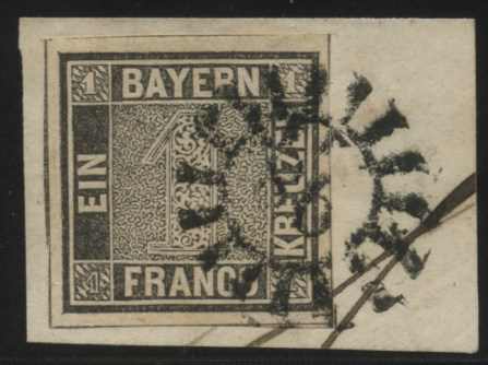 1850, 1 Kr. grauschwarz, Platte 2, allseits gleichmäßig breitrandig ...