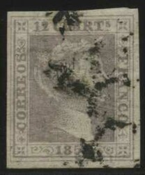 1850, 12 Cs. lila, allseits breitrandiges Prachtstück, geprüft ...