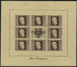 1946, Renner - Kleinbogensatz 1Sch. - 5 Sch. in ...