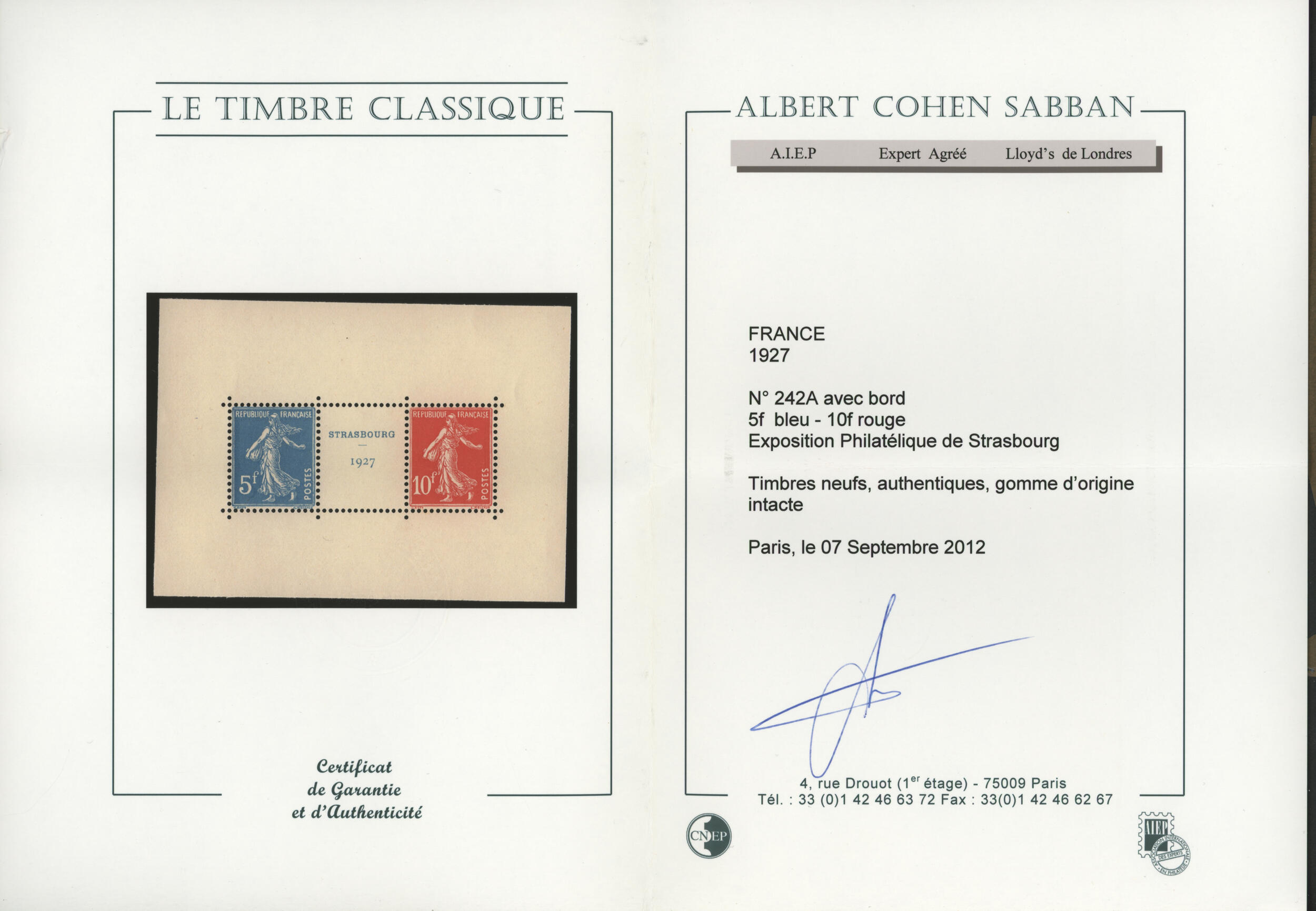 Image 1 for lot number 70080 for Le Timbre Classique, Geneva