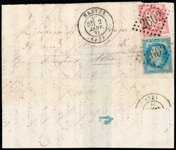 N°29 + 49 OBL GC 2602 + T17 Nantes (2 janv 71) sur lettre par Boule ...