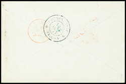 Lettre affr. 40c Cérès (CG13) OBL type A civil bleu (bien plus rare ...