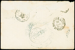 CG n°412, 15c Sage bleu OBL Corr d'Armées / Hanoi 10/06/1880 ...