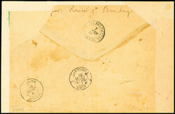 Col. Gen. N°54, 25c noir sur rose, bande de 4 + 1 pièce, obl CAD ...